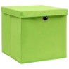 Contenitori con Coperchi 10 pz 28x28x28 cm Verde