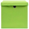 Contenitori con Coperchi 10 pz 28x28x28 cm Verde