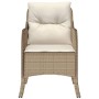 Sedie da Giardino con Cuscini 2 pz Beige in Polyrattan