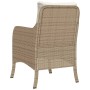 Sedie da Giardino con Cuscini 2 pz Beige in Polyrattan