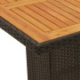 Tavolo Giardino Piano Legno Acacia Nero 190x80x74cm Polyrattan