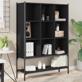 Libreria Nera 102x30x141,5 cm in Legno Multistrato