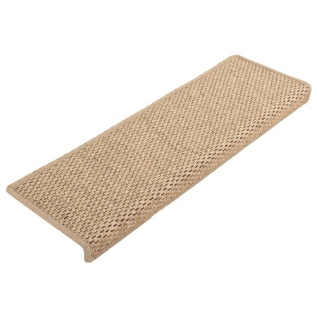 Tappeti Autoadesivi Scale Aspetto Sisal 15 pz 65x21x4 cm Sabbia