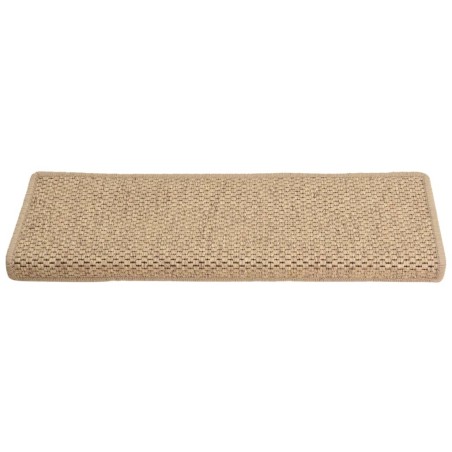 Tappeti Autoadesivi Scale Aspetto Sisal 15 pz 65x21x4 cm Sabbia