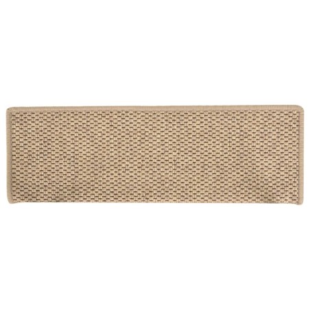 Tappeti Autoadesivi Scale Aspetto Sisal 15 pz 65x21x4 cm Sabbia