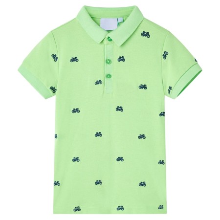 Polo da Bambino Verde Neon 104