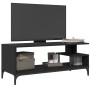 Mobile TV Nero 102x40x41cm Legno e Acciaio Verniciato a Polvere