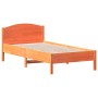 Giroletto con Testiera Marrone Cera 90x190 cm Massello Pino