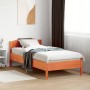 Giroletto con Testiera Marrone Cera 90x190 cm Massello Pino