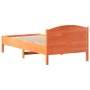 Giroletto con Testiera Marrone Cera 90x190 cm Massello Pino