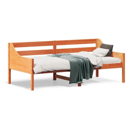 Dormeuse Marrone Cera 75x190 cm in Legno Massello di Pino