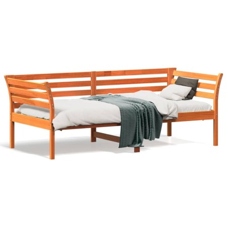 Dormeuse Marrone Cera 75x190 cm in Legno Massello di Pino