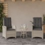 Sedie Reclinabili Giardino 2pz Cuscini Grigio Chiaro Polyrattan