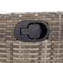 Set da Pranzo da Giardino 3 pz con Cuscini in Polyrattan Grigio