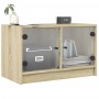 Mobile Porta TV con Ante in Vetro Rovere Sonoma 68x37x42 cm