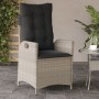 Sedie Reclinabili Giardino 2pz Cuscini Grigio Chiaro Polyrattan