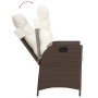 Sedie Reclinabili Giardino 2pz con Cuscini Marrone Polyrattan