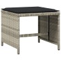 Sgabelli Giardino Cuscini 4pz Grigio Chiaro 41x41x36 Polyrattan