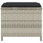 Sgabelli Giardino Cuscini 4pz Grigio Chiaro 41x41x36 Polyrattan