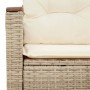 Divano da Giardino con Cuscini a 2 Posti Beige in Polyrattan