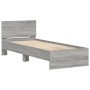 Giroletto con Testiera e LED Grigio Sonoma 90x190 cm