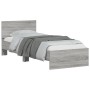Giroletto con Testiera e LED Grigio Sonoma 90x190 cm