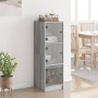 Credenza con Ante in Vetro Grigio Sonoma 35x37x109 cm