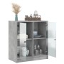 Mobile con Ante in Vetro Grigio Cemento 68x37x75,5 cm