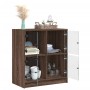 Mobile con Ante in Vetro Rovere Marrone 68x37x75,5 cm