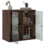 Mobile a Muro con Ante in Vetro Rovere Marrone 68x37x68,5 cm