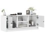 Mobile Porta TV con Ante in Vetro Bianco 102x37x42 cm