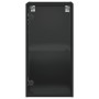 Mobile a Muro con Ante in Vetro Nero 35x37x68,5 cm