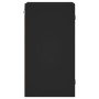 Mobile a Muro con Ante in Vetro Nero 35x37x68,5 cm