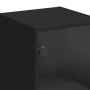 Mobile a Muro con Ante in Vetro Nero 35x37x68,5 cm