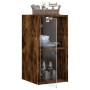 Mobile a Muro con Ante in Vetro Rovere Fumo 35x37x68,5 cm