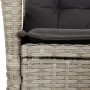 Set Pranzo da Giardino 9pz con Cuscini Grigio Chiaro Polyrattan