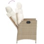 Set da Pranzo da Giardino 9 pz con Cuscini Beige in Polyrattan