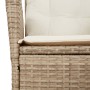 Set da Pranzo da Giardino 9 pz con Cuscini Beige in Polyrattan