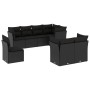 Set Divani da Giardino con Cuscini 8 pz Nero in Polyrattan