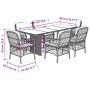 Set Pranzo da Giardino 7 pz con Cuscini Beige Misto Polyrattan