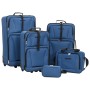 Set Valigie da Viaggio 5 pz Blu in Tessuto