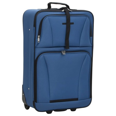 Set Valigie da Viaggio 5 pz Blu in Tessuto