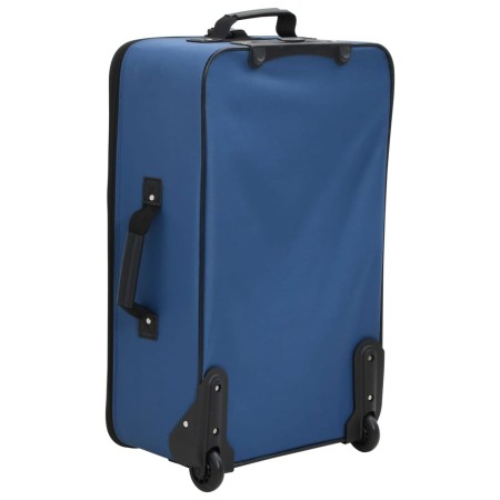 Set Valigie da Viaggio 5 pz Blu in Tessuto