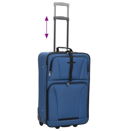 Set Valigie da Viaggio 5 pz Blu in Tessuto