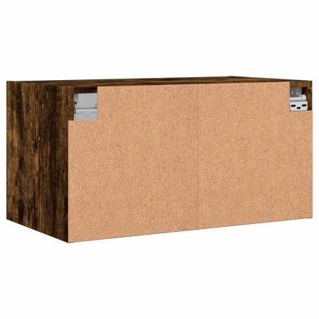 Mobile a Muro con Ante in Vetro Rovere Fumo 68,5x37x35 cm