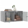 Mobile a Muro con Ante in Vetro Grigio Sonoma 68,5x37x35 cm