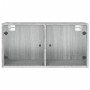 Mobile a Muro con Ante in Vetro Grigio Sonoma 68,5x37x35 cm
