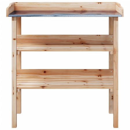 Tavolo Piante con Ripiani 78x38x,82,5cm Legno Massello Abete