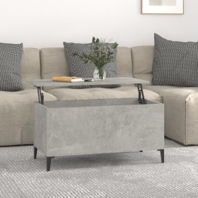 Tavolino Salotto Grigio Cemento 90x44,5x45 cm Legno Multistrato