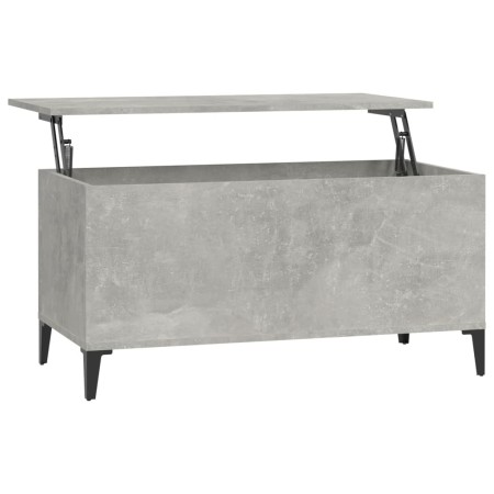 Tavolino Salotto Grigio Cemento 90x44,5x45 cm Legno Multistrato